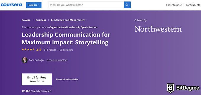 Northwestern courses: Leadership Communication for Maximum Impact.